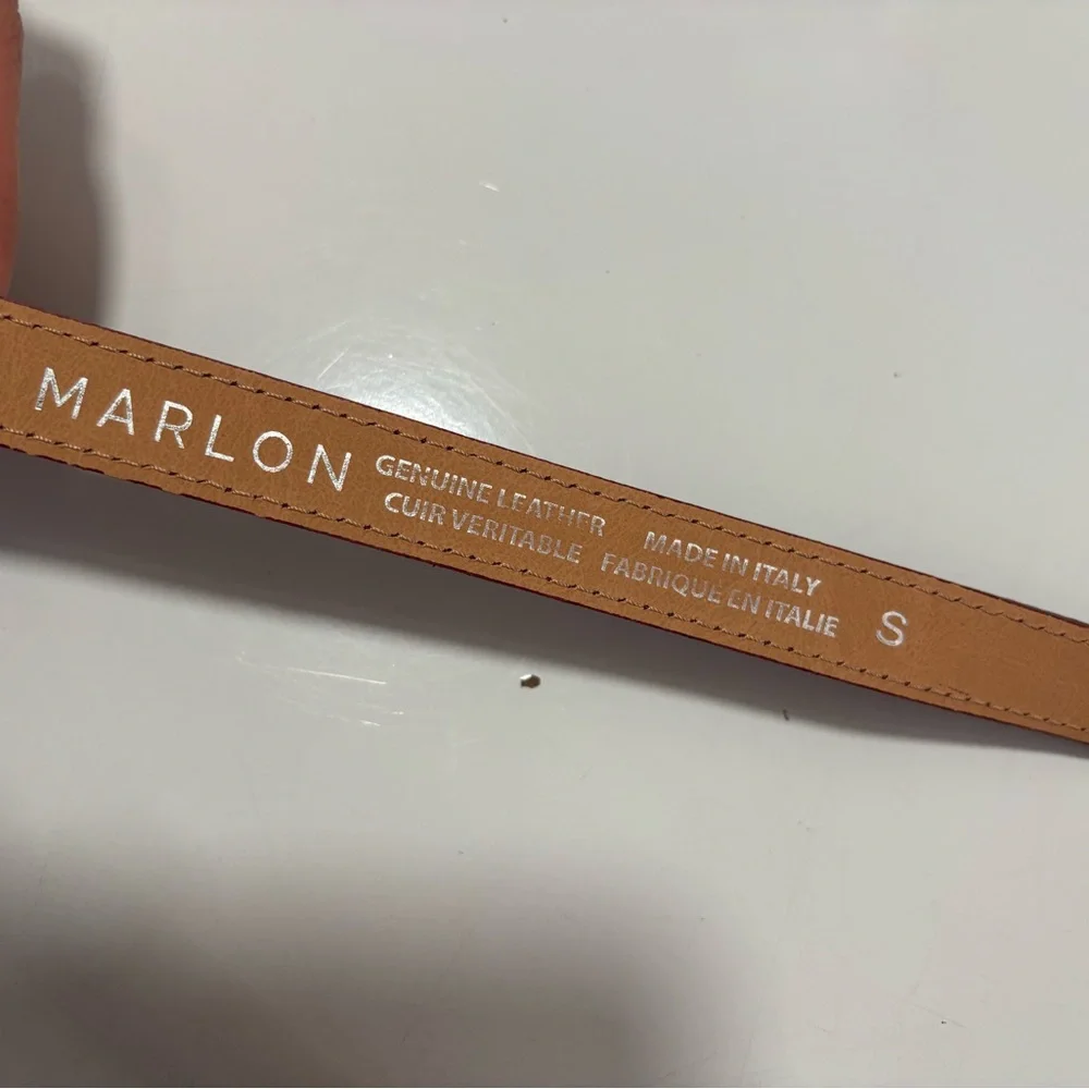 MARLON burgundy Leather‎ Buckle Belt sz S